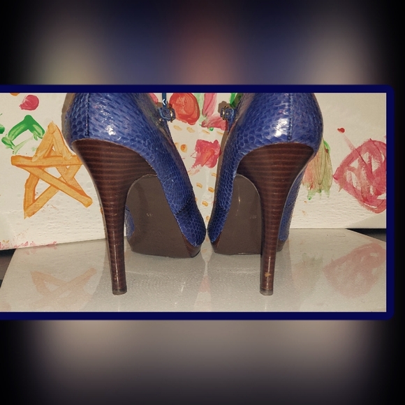Lauren Ralph Lauren Stilettos Heels Colbat Blue Sz 10 - Picture 6 of 9